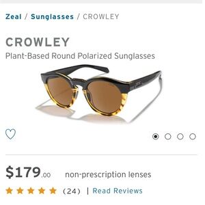 Zeal Black and Brown Round Sunglasses
